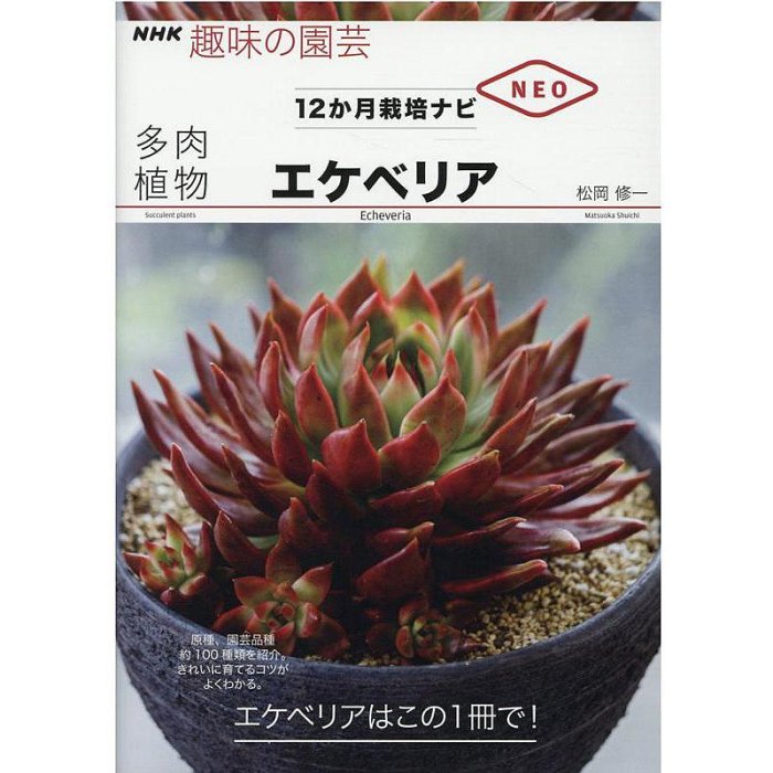 日本 多肉植物 エケべリア  NHK趣味の園蕓 12か月栽培ナビNEO 多肉植物石蓮花12個月種植栽培方法圖書 日文原版