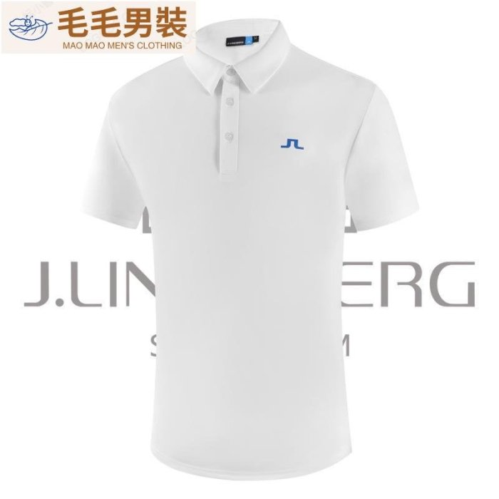 JLindeberg 高爾夫男士短袖T恤夏季戶外運動高彈性透氣乾PL衫上衣服-毛毛男裝