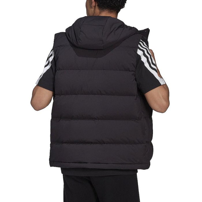 Adidas Helionic Vest 男 黑色 運動 休閒 口袋 羽絨背心 連帽 背心 HG6277