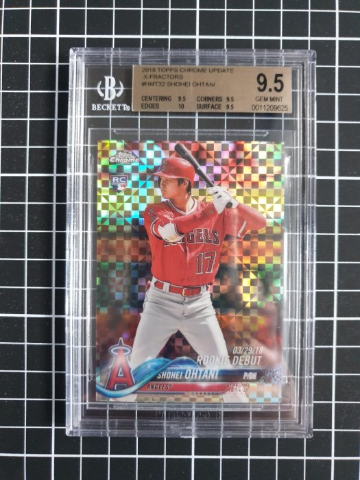 2018 TOPPS CHROME UPDATE X-FRACTORS 限量99張大谷翔平RC BGS 9.5