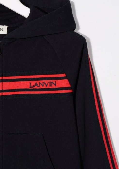 【EZ兔購】~正品 法國 Lanvin 浪凡 刺繡 LOGO 連帽 外套~義大利製 青年款= 男 成人 XS 號