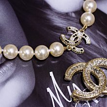 Chanel A87220 Pearl Necklace 珍珠 雕花 CC 項鍊 現貨