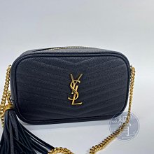 SAINT LAURENT 聖羅蘭 黑金流蘇相機包 612579 肩背包 側背包 精緻 時尚百搭 精品包包