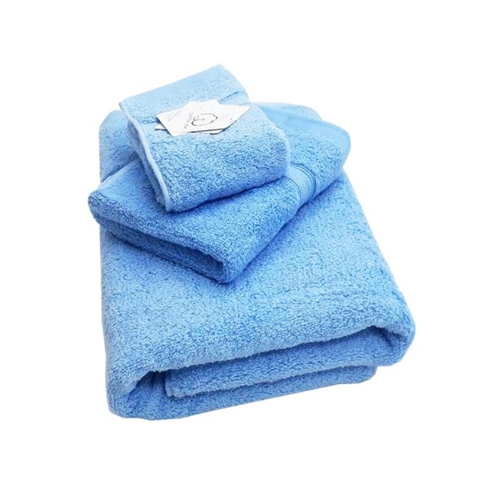 美國棉素色緞條方巾毛巾浴巾3件組-【MORINO】免運-MO640740840