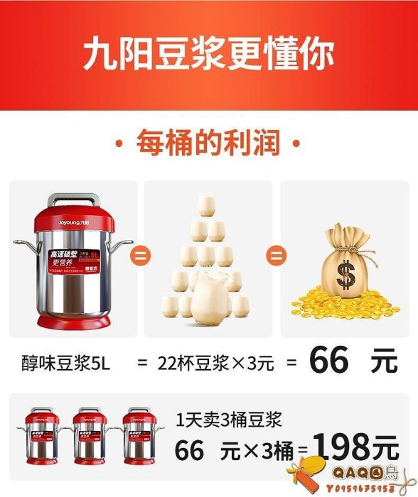 適用九陽商用豆漿機JYS-50S02早餐店食堂用5L現磨小型全自動10L-QAQ囚鳥