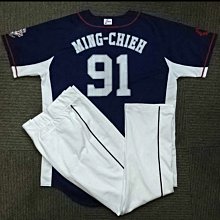 貳拾肆棒球-日本職棒西武獅許銘傑投手教練實際使用客場比賽球衣上下一套