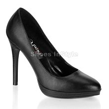Shoes InStyle《四吋》美國品牌 PIN UP CONTURE 原廠正品尖頭厚底高跟包鞋 有大尺碼『黑色』