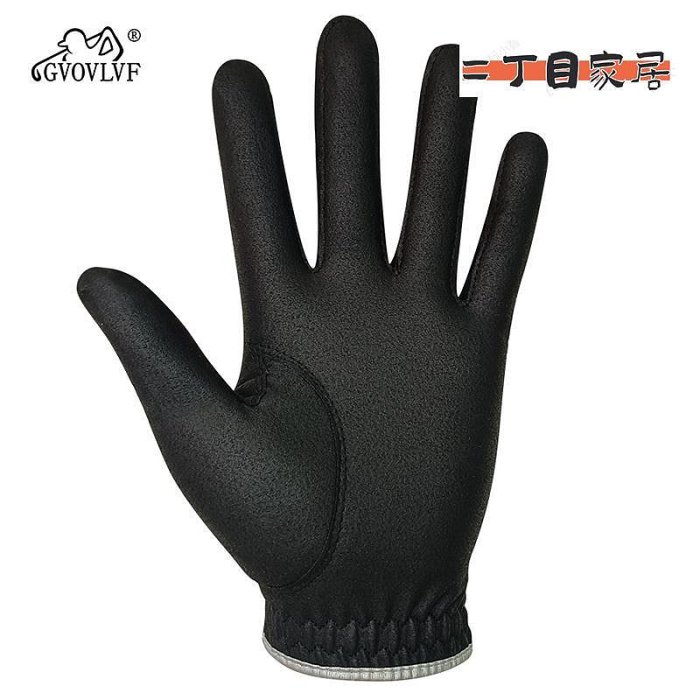 高爾夫手套 男士進口納米超纖布黑色左手手套薄款 透氣防滑【二丁目】