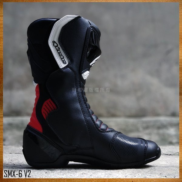 三重《野帽屋》Alpinestars SMX-6 V2 Boots A星 賽車靴 長筒 車靴 2018。黑紅