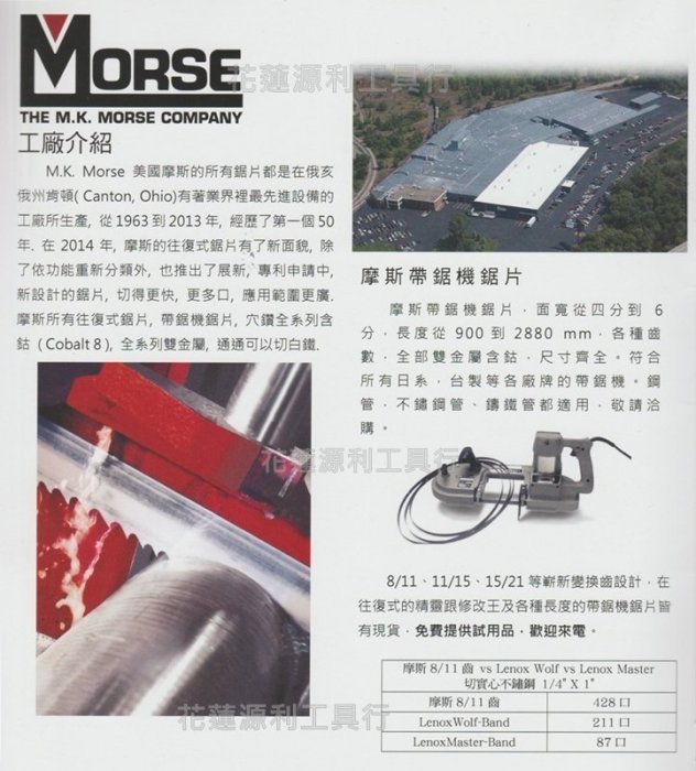 【花蓮源利】美國摩斯 Morse 金鋼狼 RB614 專業級 軍刀鋸片 機械金屬 白鐵金屬鋸片 長度6吋 5PCS包裝