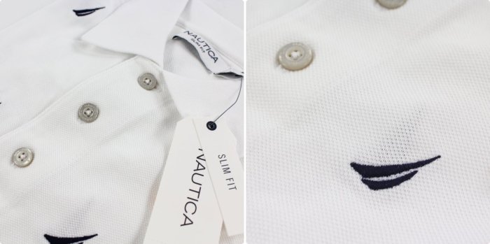 美國百分百【全新真品】Nautica Polo衫 休閒衫 短袖 上衣 帆船牌 網眼 滿版logo 白色 XS號 G393