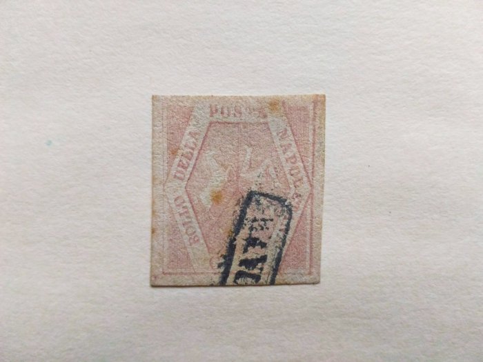 (極品珍藏!)(附證書) 義大利 兩個西西里島(那不勒斯) 1858年(首套郵票) Napoli Naples # 5