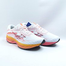 Mizuno J1GD230371 WAVE RIDER 27 女慢跑鞋 白x橘紅【iSport愛運動】