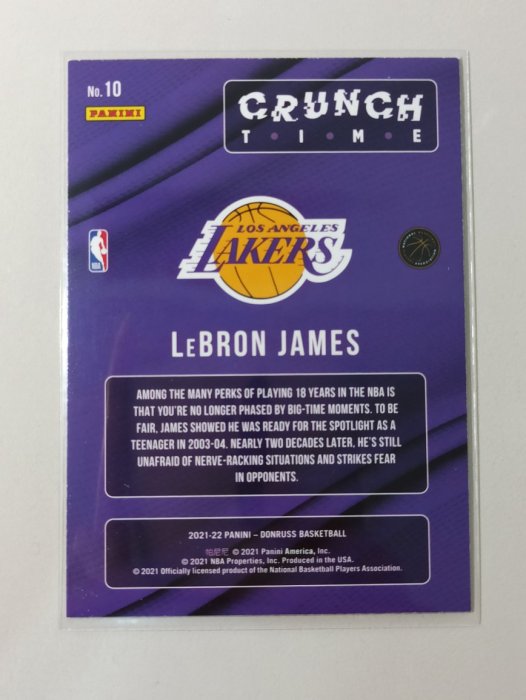 【NBA】詹皇特卡Crunch Time，湖人Lebron James，2021 donruss