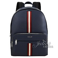 【茱麗葉精品】【全新商品】BALLY 6307867 HARYS 經典織帶拼接牛皮商旅後背包.深藍 現貨