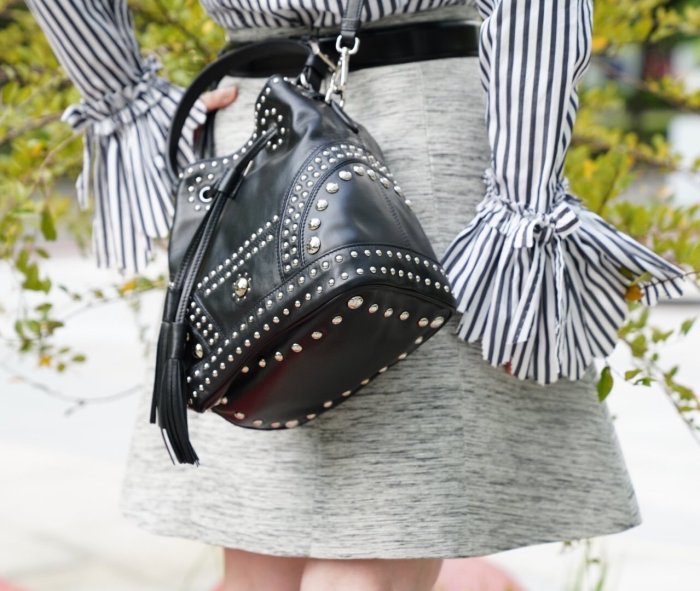 Prada B2785 Soft Calf Studded Bucket Bag 瀏蘇水桶包 黑 現貨