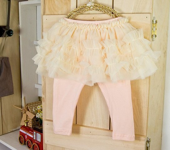 [子供の部屋] 台灣製 純棉 嬰幼童 蓬蓬裙內搭褲 波浪紗紗裙褲 造型褲 2色可選