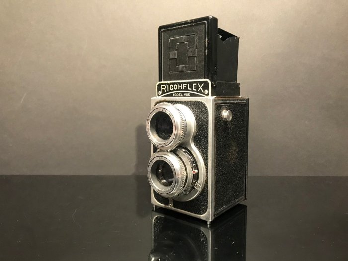 10/11結標【1955年】Ricohflex Model VIIS雙眼底片相機原廠皮套Q100013攝影 雙反 收藏