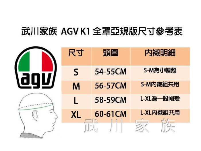 武川家族 義大利進口安全帽 AGV K-1系列 GOTHIC 46 (亞規版) 中A-8-18XL