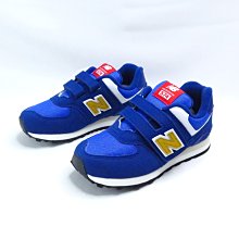 New Balance 574 中童 復古休閒鞋 魔鬼氈 W寬楦 PV574HBG 寶藍【iSport愛運動】