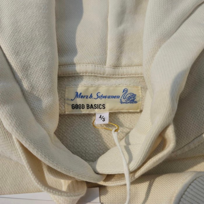 生來狂野一元起標全新德國小天鵝MBS Merz b. Schwanen HD31純棉休閒Sweatshirt連帽衛衣米白色S號