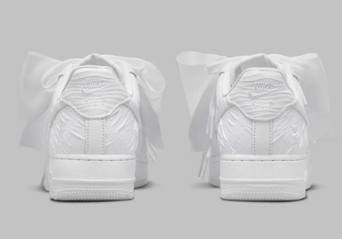 Nike Air Force 07 LX Bow 蝴蝶結 絲綢 緞帶 純白 全白 白色 女鞋 各尺寸