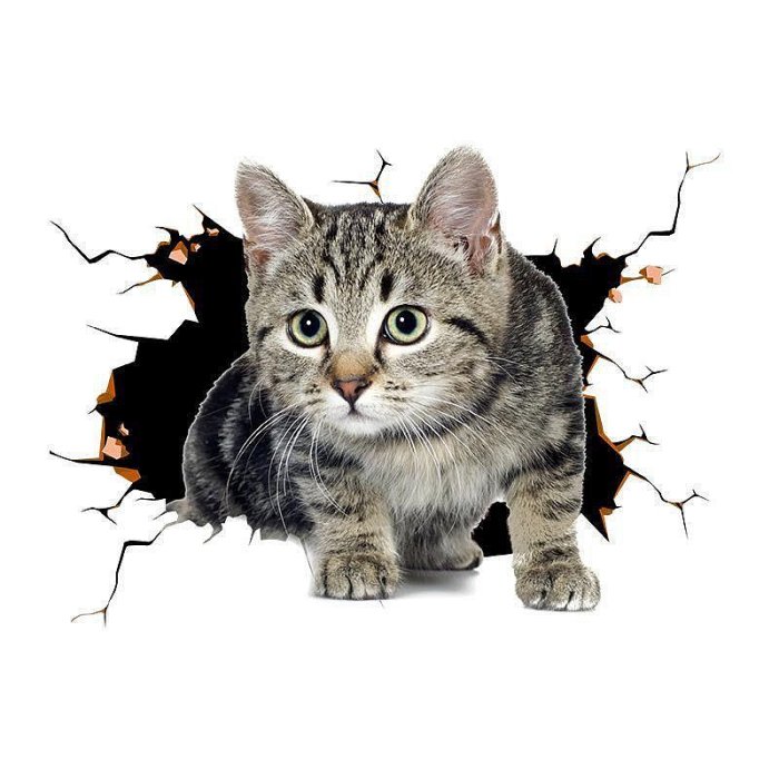 汽車貼紙創意個性3D立體小貓車貼可愛卡通貓咪搞笑車身劃痕遮擋貼-萬物起源