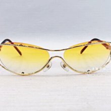 A4468 chanel橘色鏡片金框太陽眼鏡 (遠麗精品 台北店)