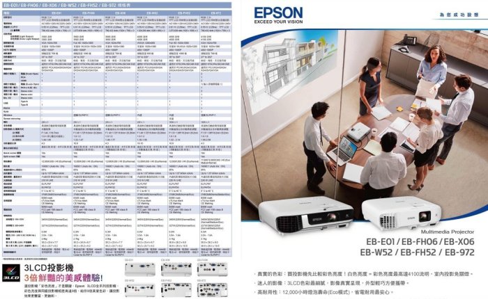 EPSON EB-W52投影機(即時通優惠報價)