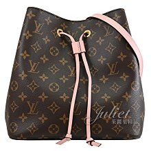 【茱麗葉精品】全新精品Louis Vuitton LV M44022 Neonoe 經典花紋肩斜兩用水桶包.粉 預購無現貨