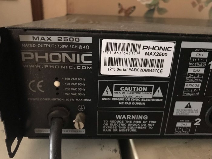 （音之城）phonic max 2500擴大機