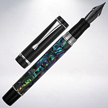 美國 Conklin DURAGRAPH Omniflex 黑化彈性尖鋼筆: 貝殼之夜/Abalone Nights