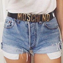 Moschino logo MOSCHINO 皮質腰帶 黑 40 / 42