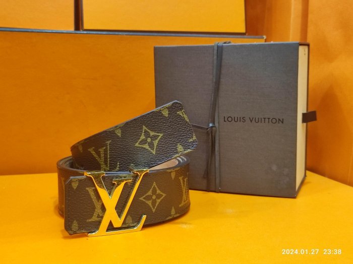 【本週特價】【㊗️男女通用🌹經典奢華】LOUIS VUITTON LV CT1018 原花皮帶 #90 配件 腰帶【保證真品&超低價可刷卡分六期】