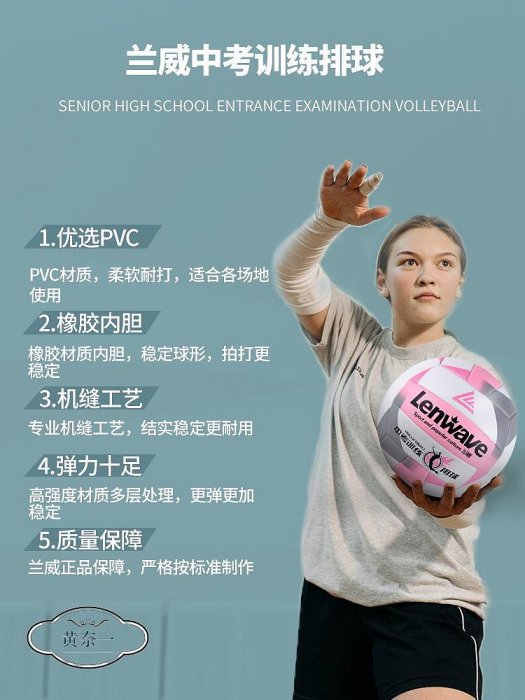 蘭威排球中考學生專用氣排球沙灘比賽初中女生高顏值大學訓練拍球-黃奈一
