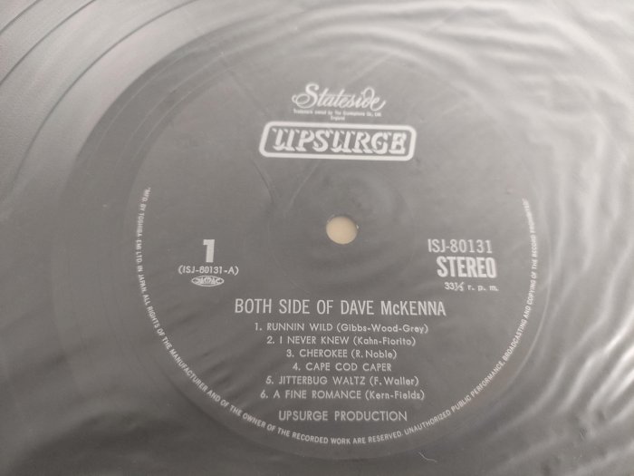 197#日版  Dave Mckenna both side of Dave Mckenna 爵士黑膠