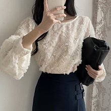 ☆Milan Shop☆網路最低價 正韓Korea專櫃款 超美立體花瓣雪紡衫 3色$850（免運）