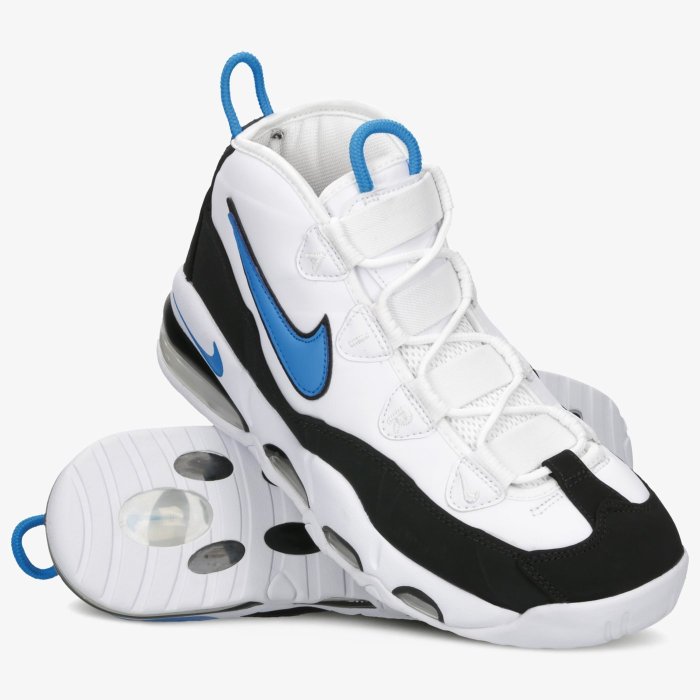 =CodE= NIKE AIR MAX UPTEMPO 95 皮革籃球鞋(白黑藍) CK0892-103 PIPPEN