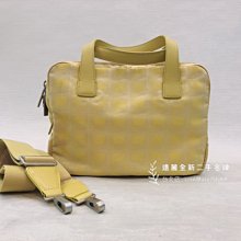 B1671 chanel黃色刺繡ㄇ拉手緹斜背包(遠麗精品 台北店)