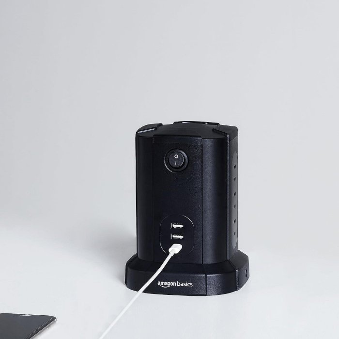 日本 Amazon Basics 立式延長線 充電站 充電塔 插座 USB type-c 辦公室 居家 集線【水貨碼頭】