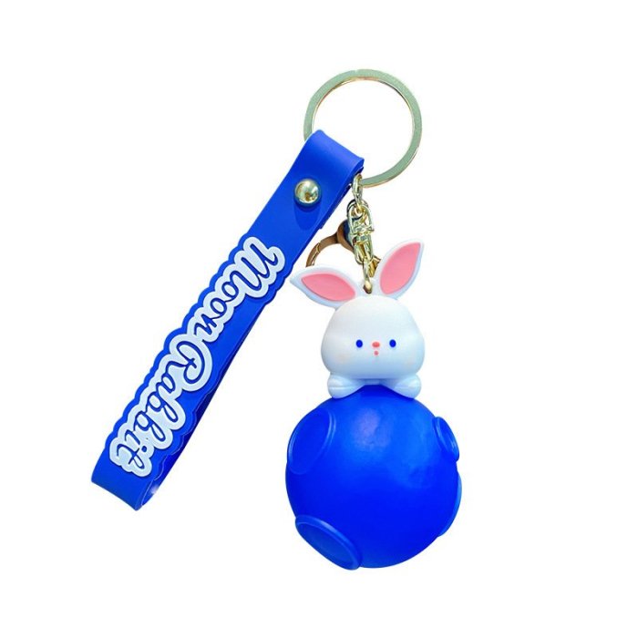 鑰匙扣掛飾 鑰匙圈吊飾 包包掛飾 禮物交換 卡通趣味創意迷幻月兔子鑰匙扣女可愛潮流汽車鑰匙鏈精致情侶書包BM042