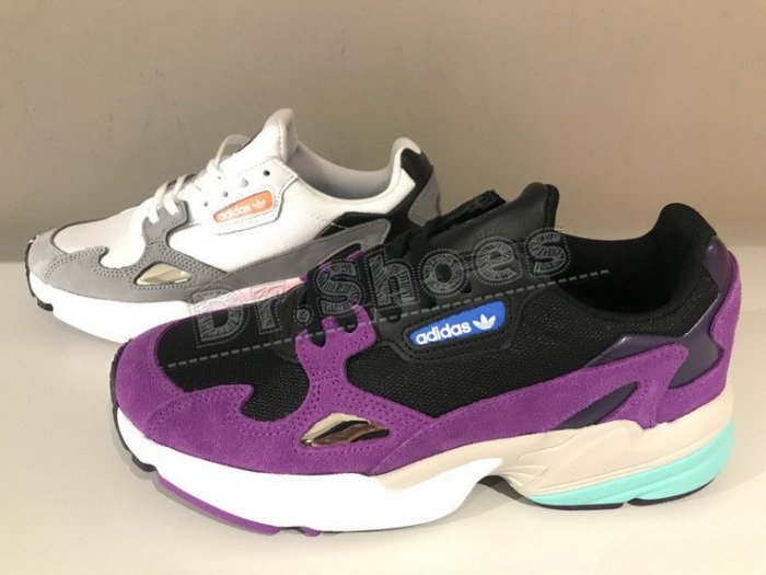 【Dr.Shoes 】Adidas Wmns Falcon 女鞋 老爹鞋 休閒鞋 白灰粉CG6214 黑紫CG6216