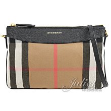 【茱麗葉精品】全新精品 BURBERRY 專櫃商品8020177 格紋棉麻拼接手拿斜背包.黑邊 現貨