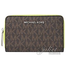 【茱麗葉精品】全新精品 MICHAEL KORS 專櫃商品 Jet Set 拉鍊卡片零錢包.深咖/草綠 現貨