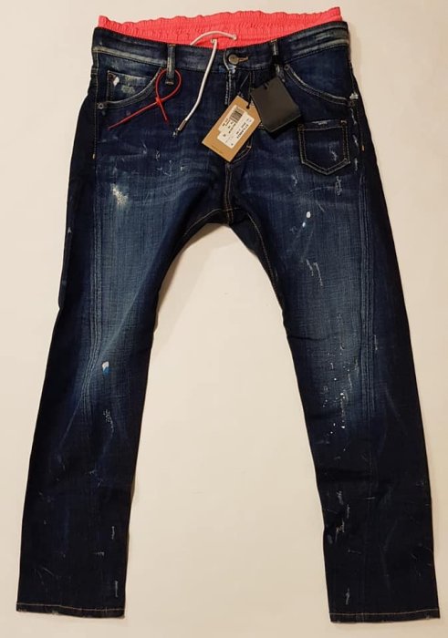 （售 出） DSQUARED D2 做 舊 雙 層 霓 紅 牛 仔 褲 SIZE 46