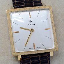 《寶萊精品》RADO 雷達金乳白方正型手動男子錶