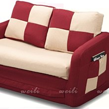9S【新北蘆洲~偉利傢俱】雙人坐臥兩用沙發床(紅)-編號（S731-2）【雙北市免運費】