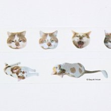 《散步生活雜貨-和紙膠帶》日本製 Greeting Life-DONKO 貓咪 單捲 紙膠帶-兩款選擇