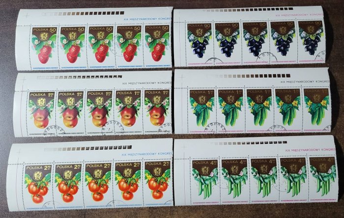 波蘭郵票--1974年華沙園丁大會6種30枚銷印