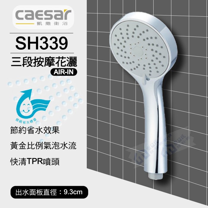 【東益氏】凱撒CAESAR精品衛浴(SPA淋浴用蓮蓬頭花灑)SH339售TOTO.和成.京典.電光牌